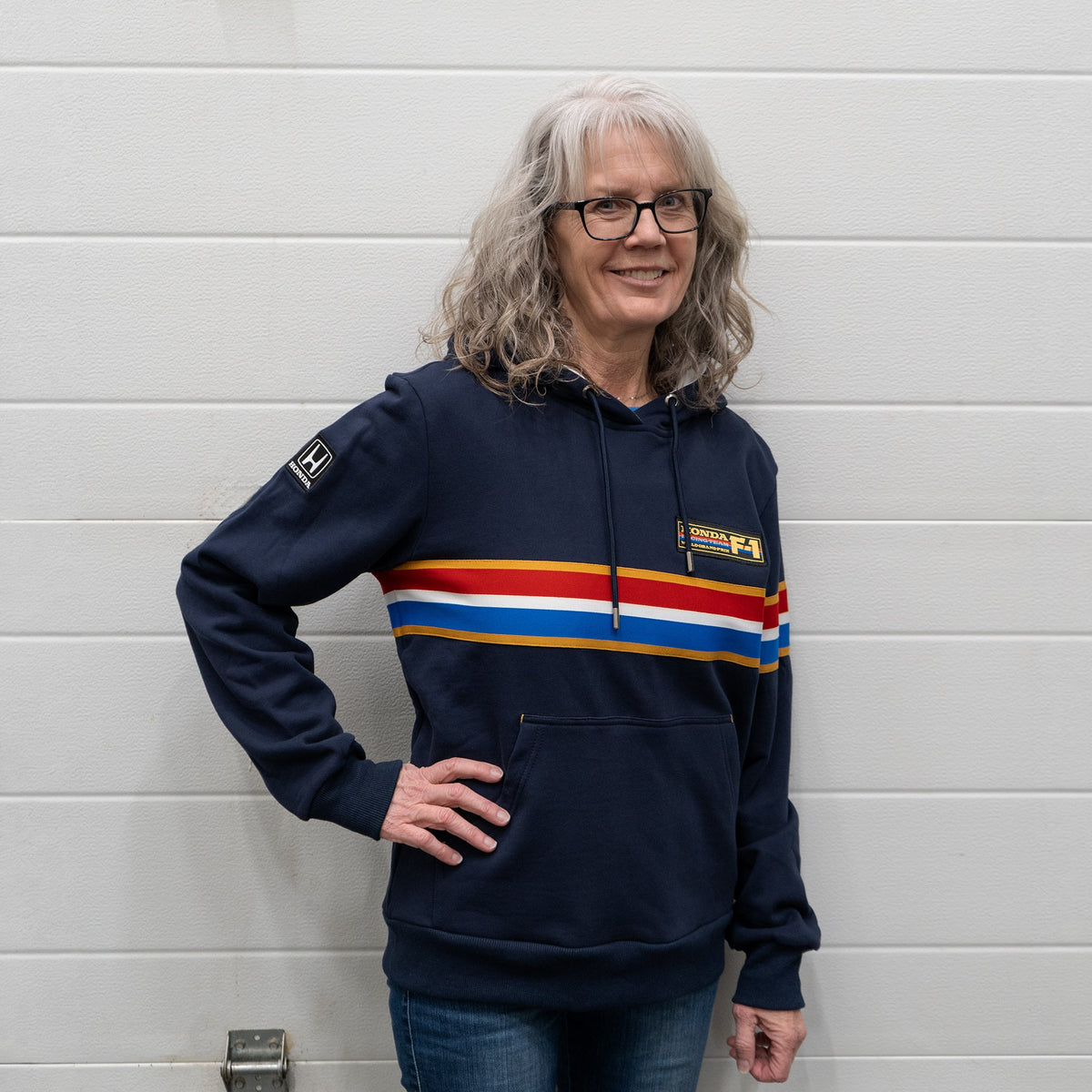 Sweat à capuche Honda F1 Team 1986 (bleu) – Honda Vintage Culture