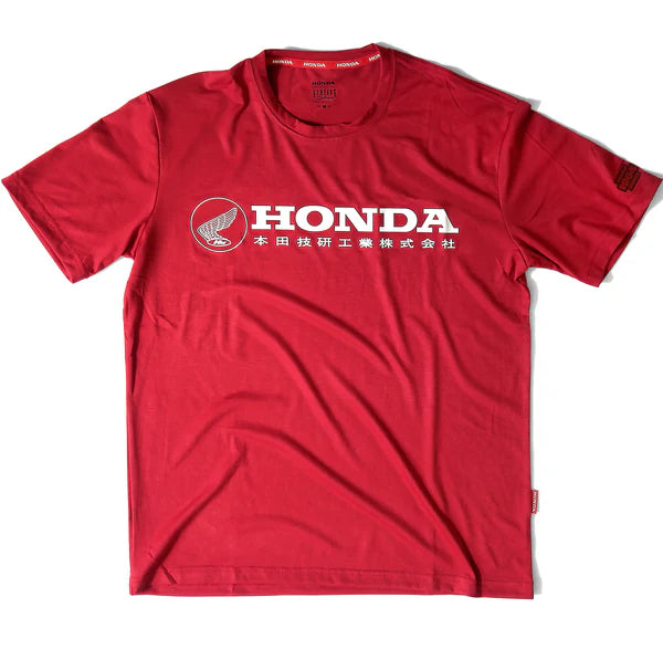 Red t-shirt with Honda logo on a white background