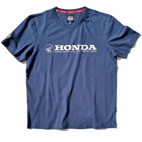 Blue t-shirt with Honda logo on a white background