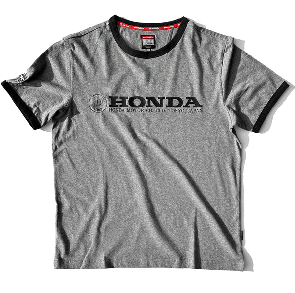 Gray t-shirt with Honda logo on a white background