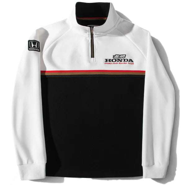 White and black jacket with Honda logo on a white background