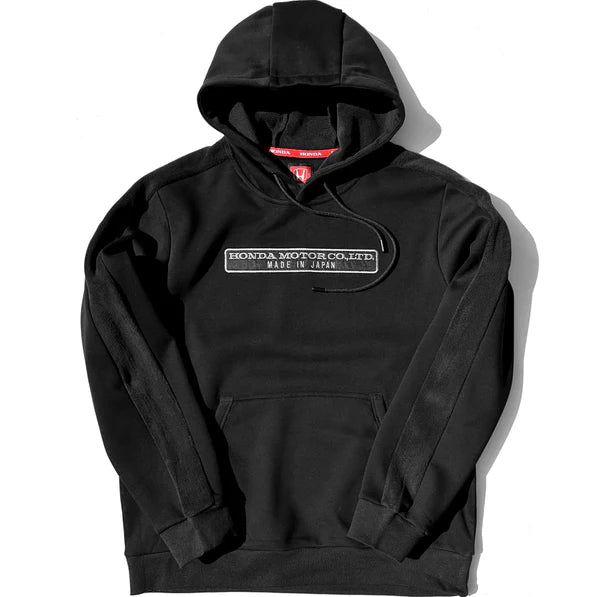 Black hoodie with Honda Motor Co. Ltd. logo on a white background