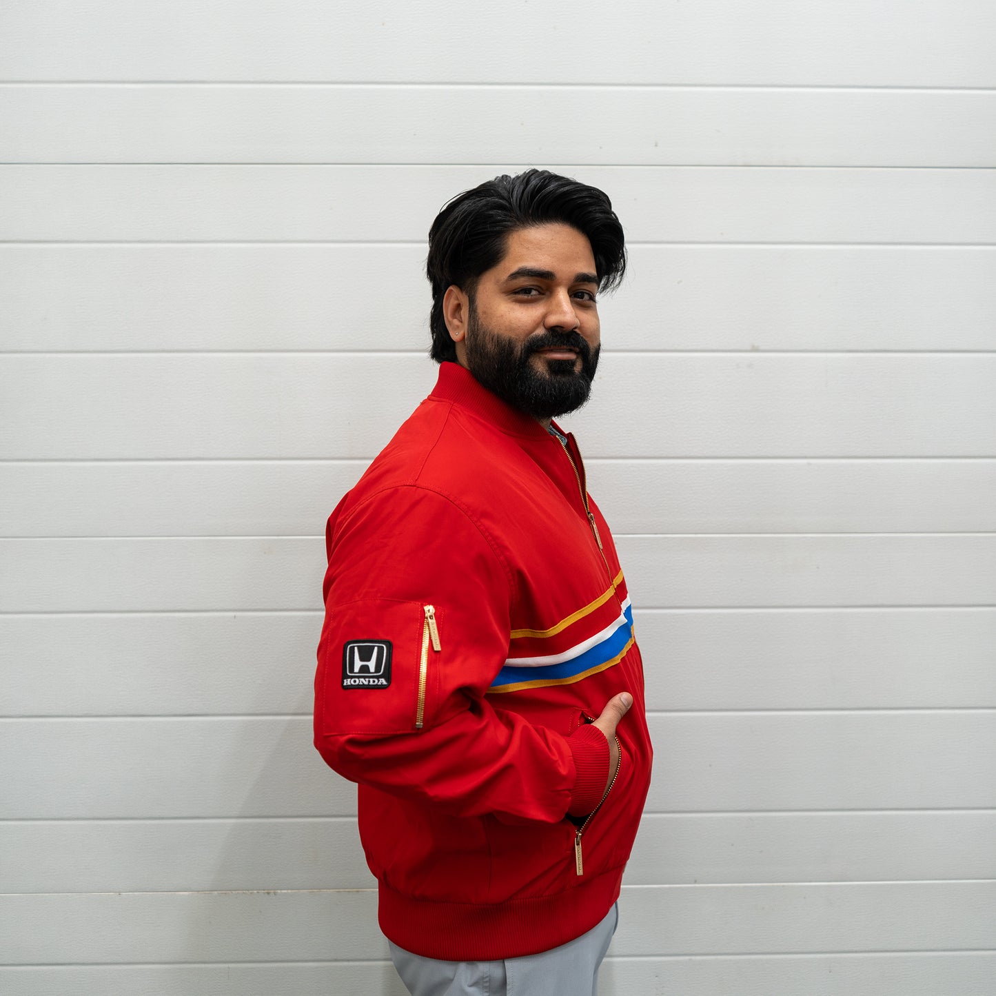 1986 Honda F1 Team Aviator Jacket (Red) - Honda Vintage Culture