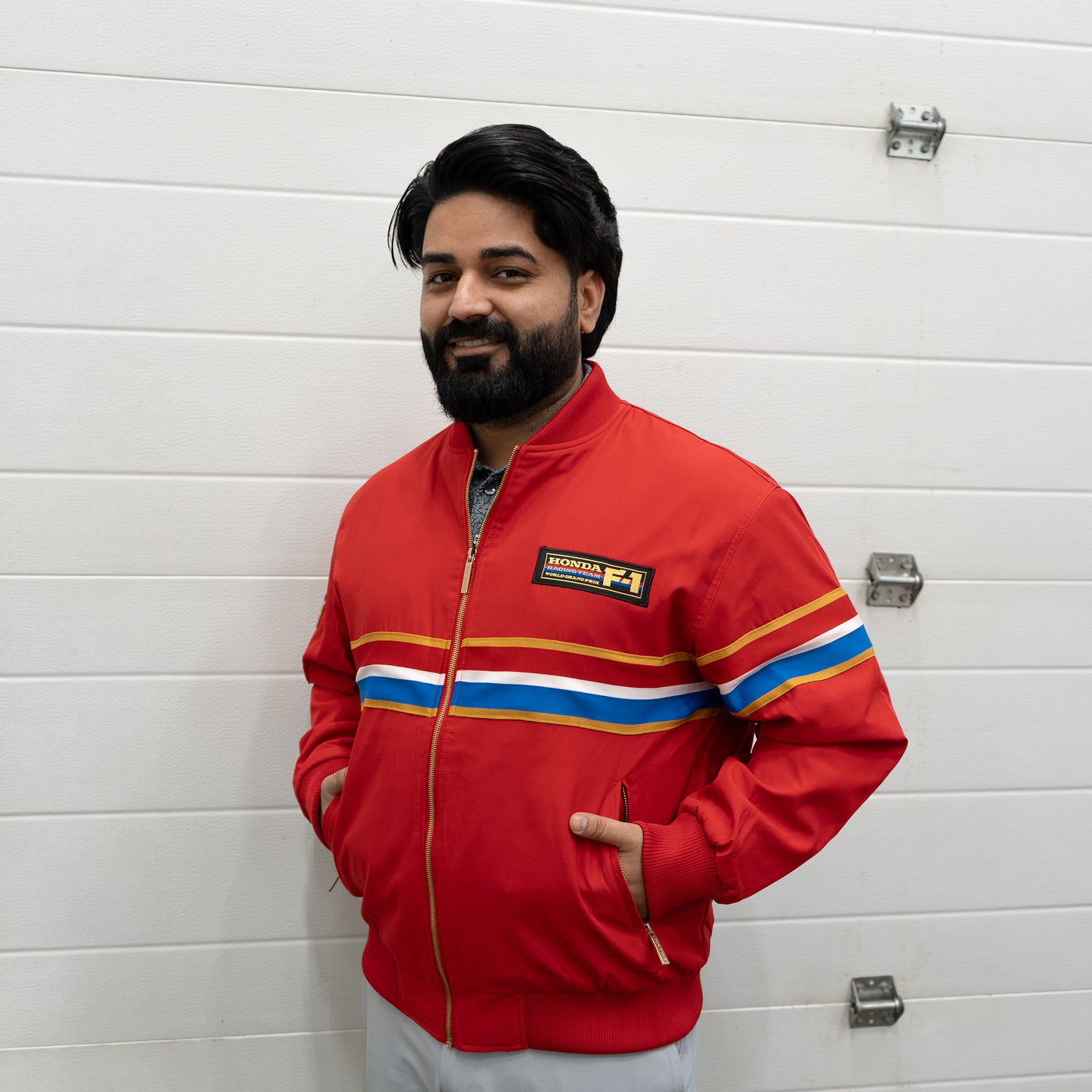 1986 Honda F1 Team Aviator Jacket (Red) - Honda Vintage Culture