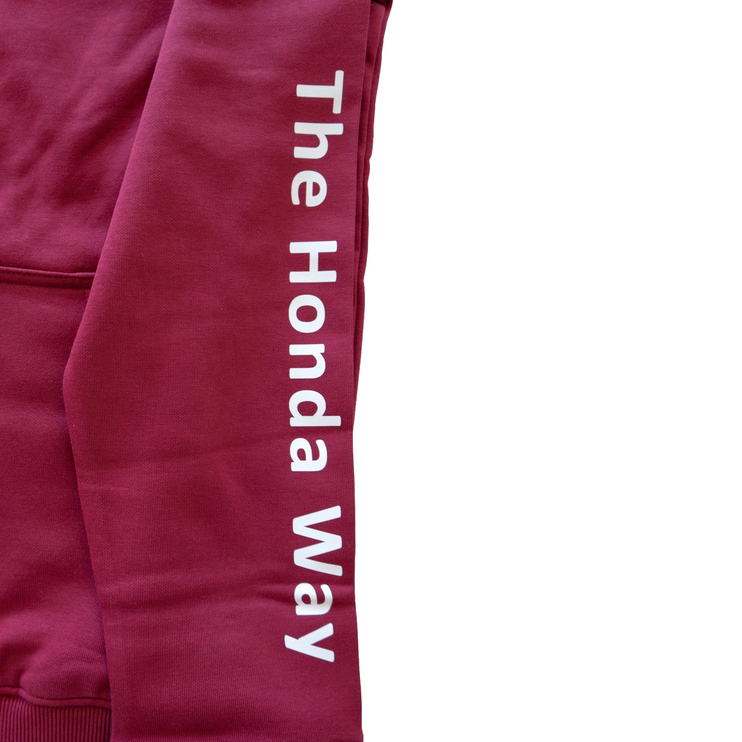 Cardinal Hoodie sleeve with 'The Honda Way' text on a white background
