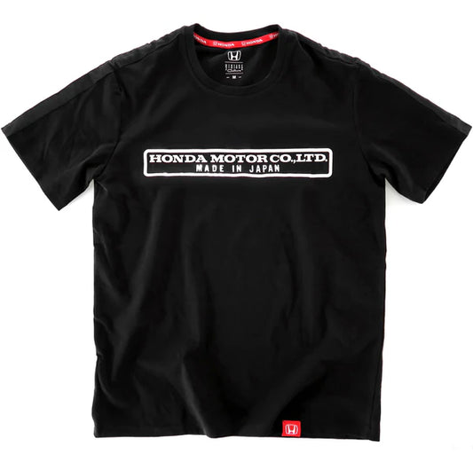 Black t-shirt with Honda Motor Co., Ltd. logo on a white background
