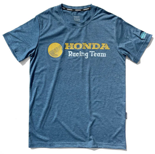 Blue t-shirt with Honda Racing Team logo on a white background