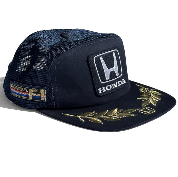 Black cap with Honda logo and branding on a white background