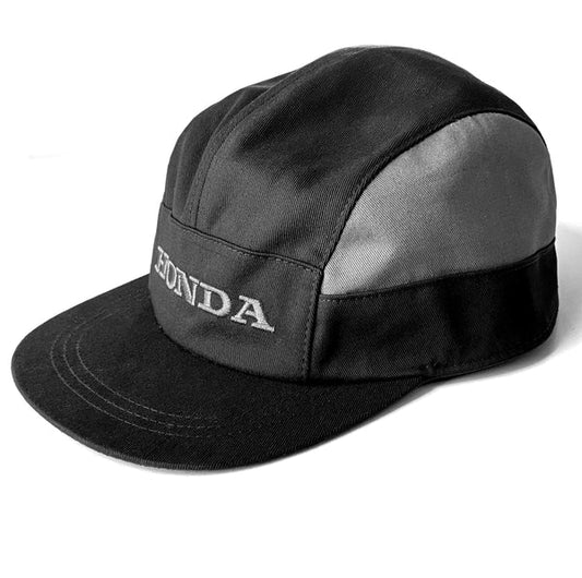 Black and gray cap with 'Honda' logo on a white background