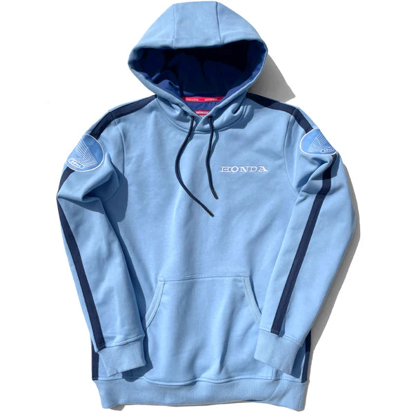 Light blue hoodie with Honda logo on a white background