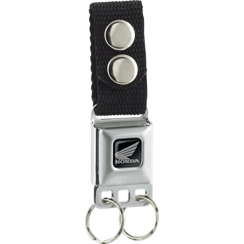 Keychain - HONDA Motorcycle Logo Black Silver - Black - Buckle-Down