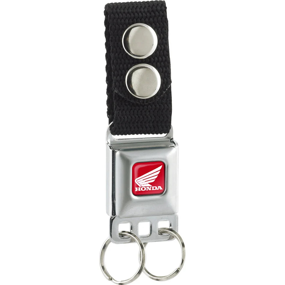 Keychain HONDA Motorcycle Full Color Red White - Black Webbing - Buckle-Down